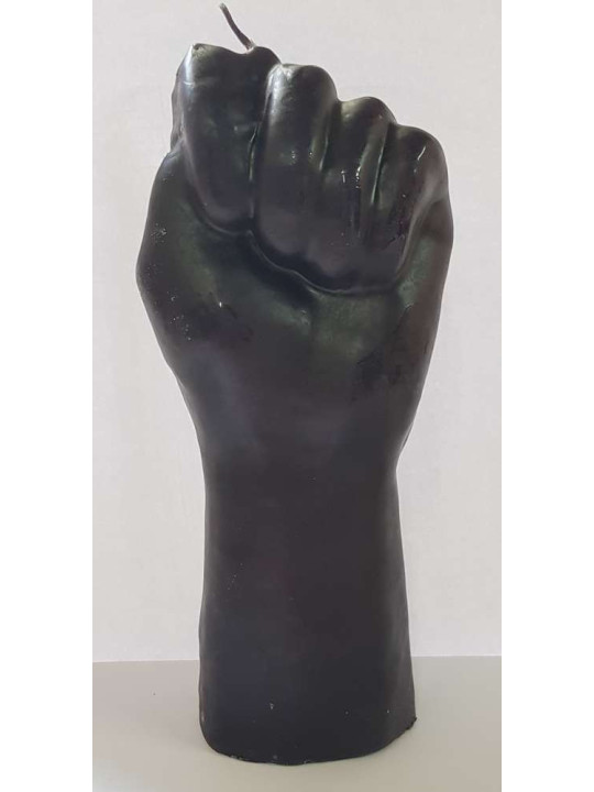 Vela Puño Grande Negro. 18 Centímetros