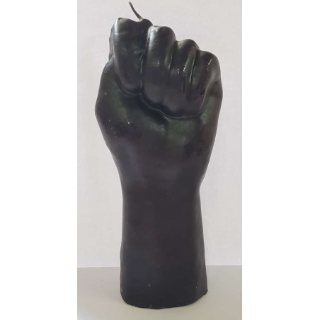 Vela Puño Grande Negro. 18 Centímetros