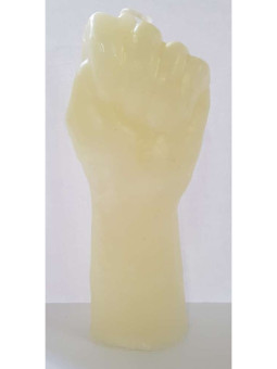 Vela Puño Grande Blanco. 18 Centímetros