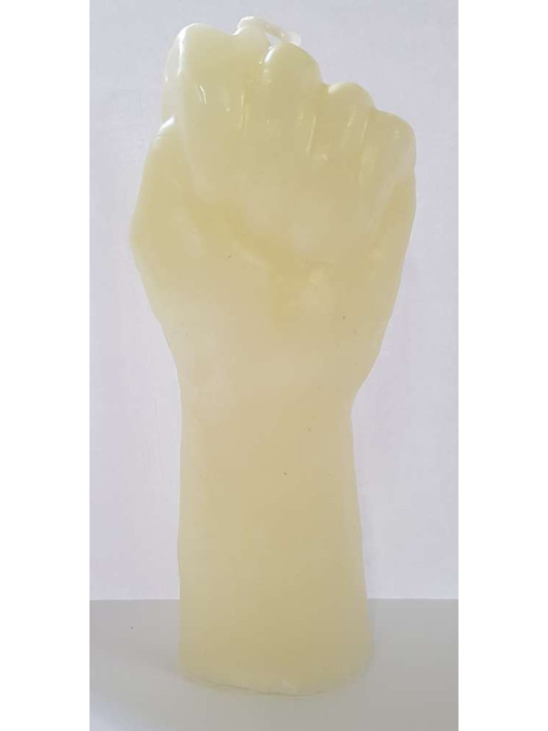Vela Puño Grande Blanco. 18 Centímetros