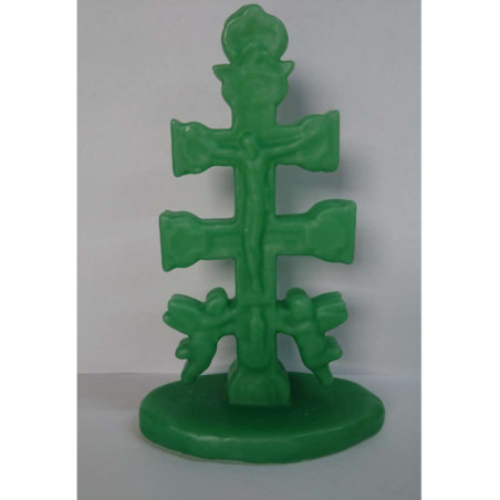 Vela Cruz de Caravaca Verde. 17 Centímetros