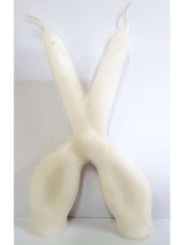 Vela Tijera Blanca Grande. 18 Centímetros