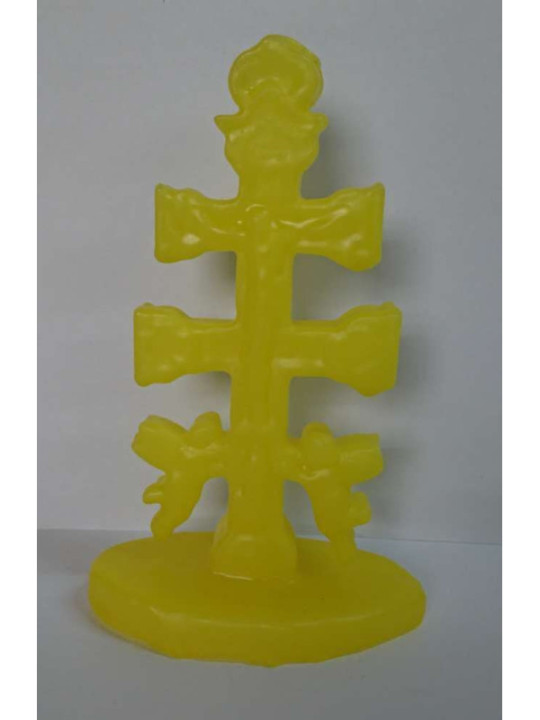 Vela Cruz de Caravaca Amarilla. 17 Centímetros