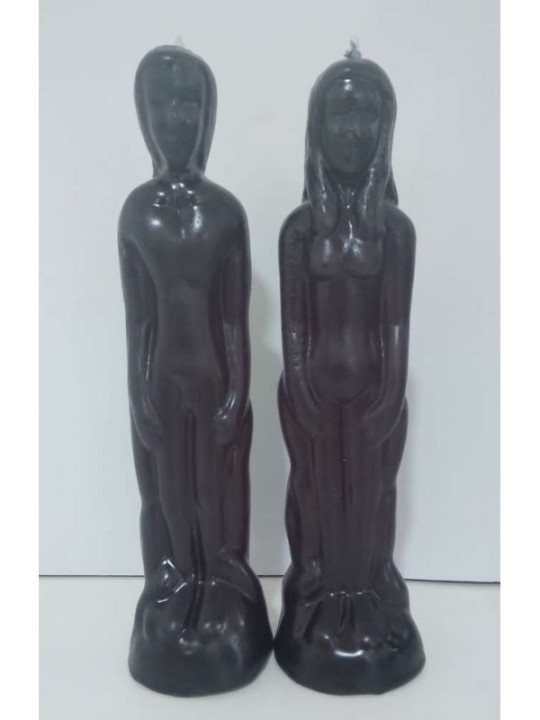 Velas grande Hombre y Mujer de 19 cm. Negro