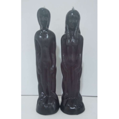 Velas grande Hombre y Mujer de 19 cm. Negro