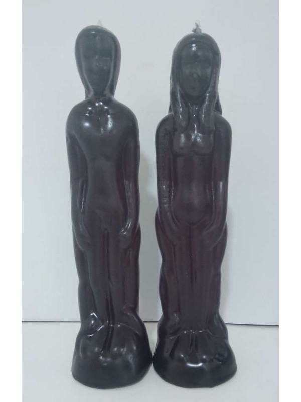 Velas grande Hombre y Mujer de 19 cm. Negro