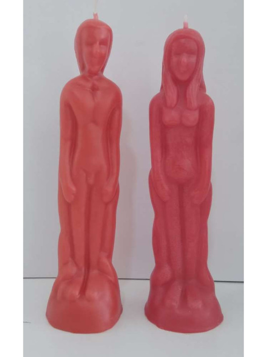 Velas grande Hombre y Mujer de 19 cm. Roja.