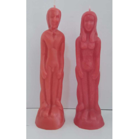 Velas grande Hombre y Mujer de 19 cm. Roja.