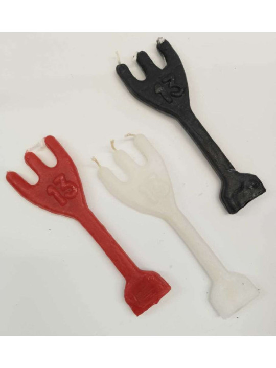 Vela Figura Artesanal Tridente Exú Rojo