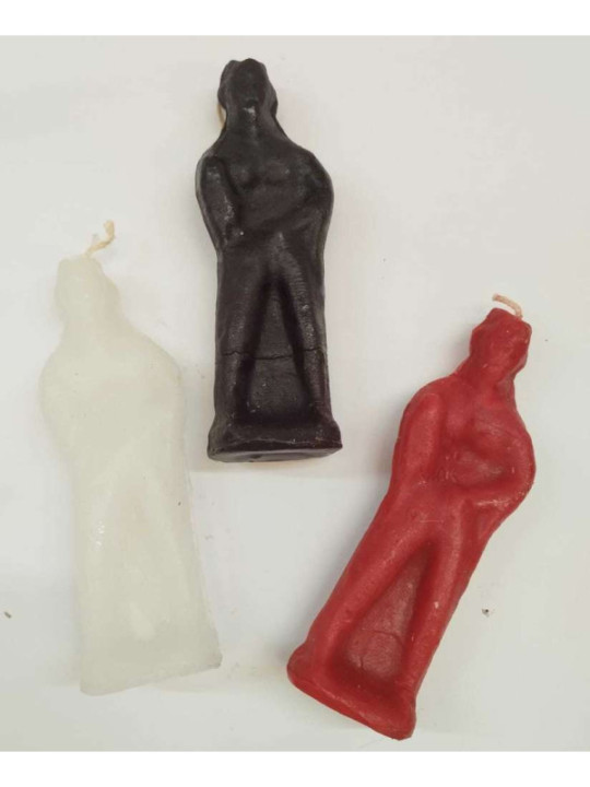 Vela Figura Artesana Exú Tranca Rúas Negro Blanco
