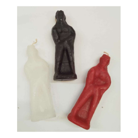 Vela Figura Artesana Exú Tranca Rúas Negro Blanco