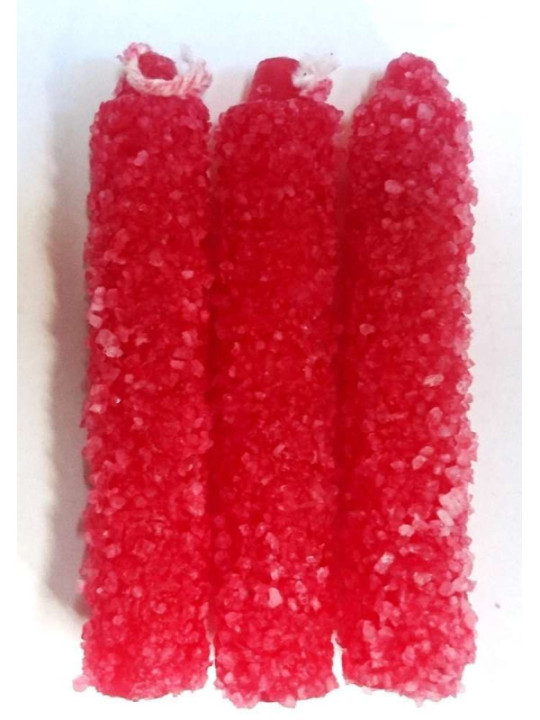 Vela de Sal Roja Pequeña 11cm