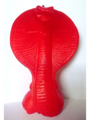 Figura de Cera Artesanal Cobra Roja Grande de 19 x 14 cm.