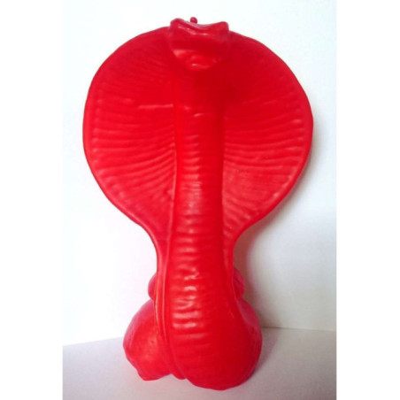 Figura de Cera Artesanal Cobra Roja Grande de 19 x 14 cm.
