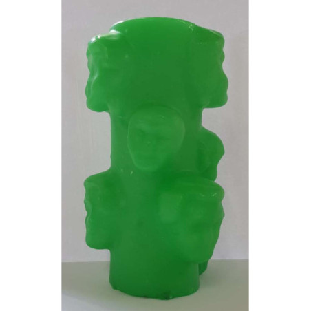 Velón Mil Caras Verde Grande, 16x9cm
