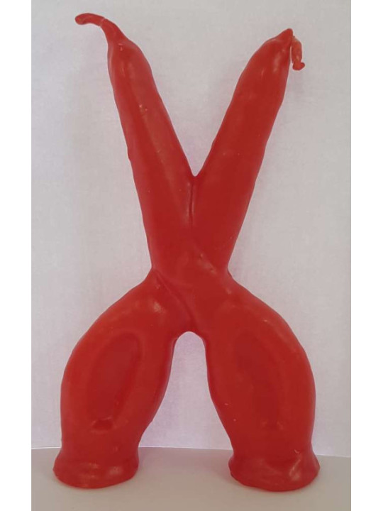 Vela Tijera Roja Grande. 18 Centímetros