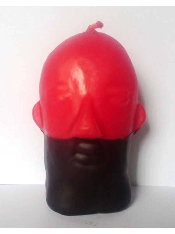 Vela Cabeza de Eleggua Roja y Negra