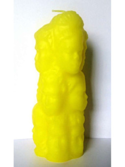 Velón Mil Caras Amarillo, 14x5cm