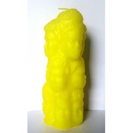 Velón Mil Caras Amarillo, 14x5cm