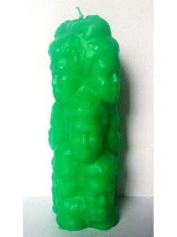 Velón Mil Caras Verde, 14x5cm