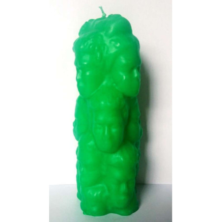 Velón Mil Caras Verde, 14x5cm