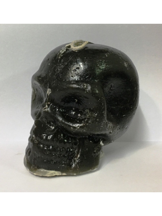 Vela pequeña Calavera Negra. 7 x 8 Centímetros