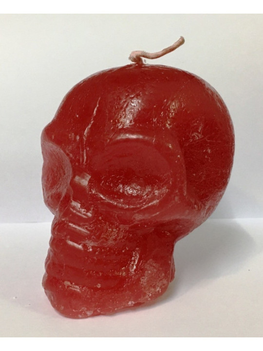 Vela Calavera pequeña Roja. 7 x 8 Centímetros