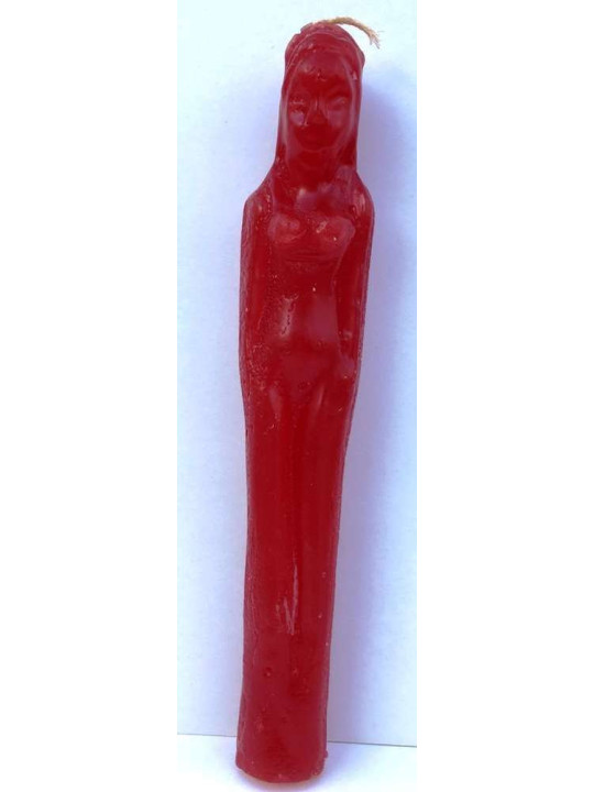 Veladora Roja Forma Mujer, 20X2
