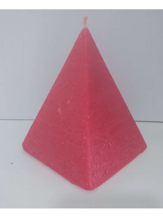 Vela Pirámide Roja, 10cm base x 13cm altura, Abrecaminos Amor.