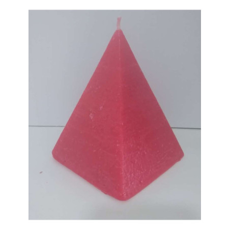 Vela Pirámide Roja, 10cm base x 13cm altura, Abrecaminos Amor.