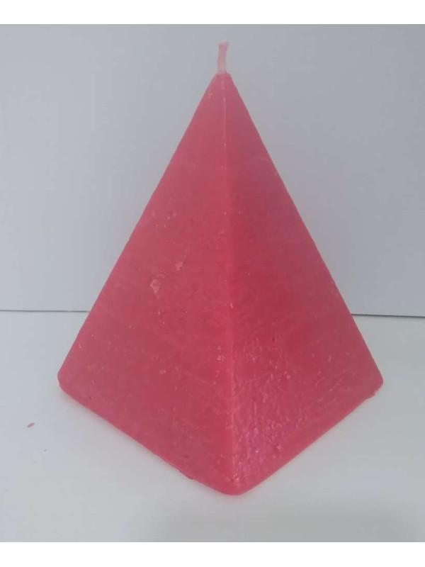 Vela Pirámide Roja, 10cm base x 13cm altura, Abrecaminos Amor.