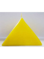 Vela Pirámide Amarilla, 10cm base x 7,5cm altura, Abrecaminos Dinero