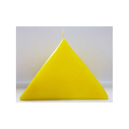 Vela Pirámide Amarilla, 10cm base x 7,5cm altura, Abrecaminos Dinero