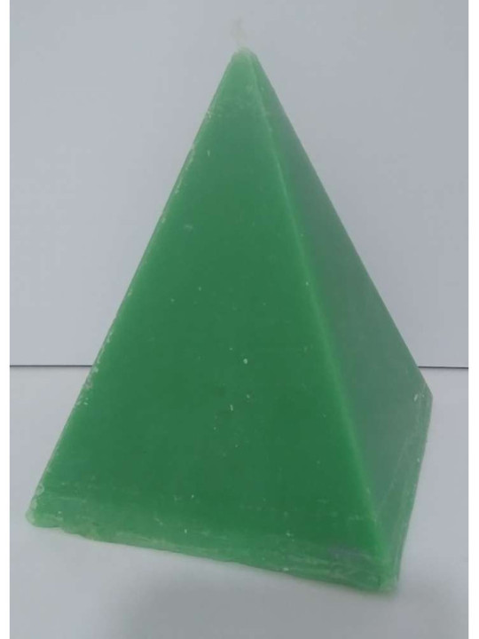 Vela Pirámide Verde, 10cm base x 13cm altura, Abrecaminos Comercio-Negocios