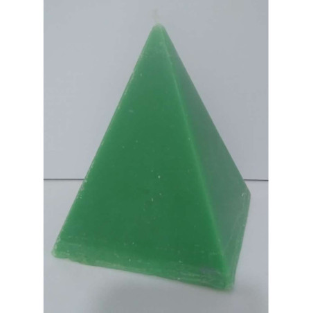 Vela Pirámide Verde, 10cm base x 13cm altura, Abrecaminos Comercio-Negocios