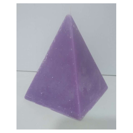 Vela Pirámide Morada, 10cm base x  13 cm altura, Abrecaminos Contra Obstáculos