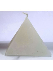 Vela Pirámide Blanca, 10cm base x 7,5cm altura, Abrecaminos