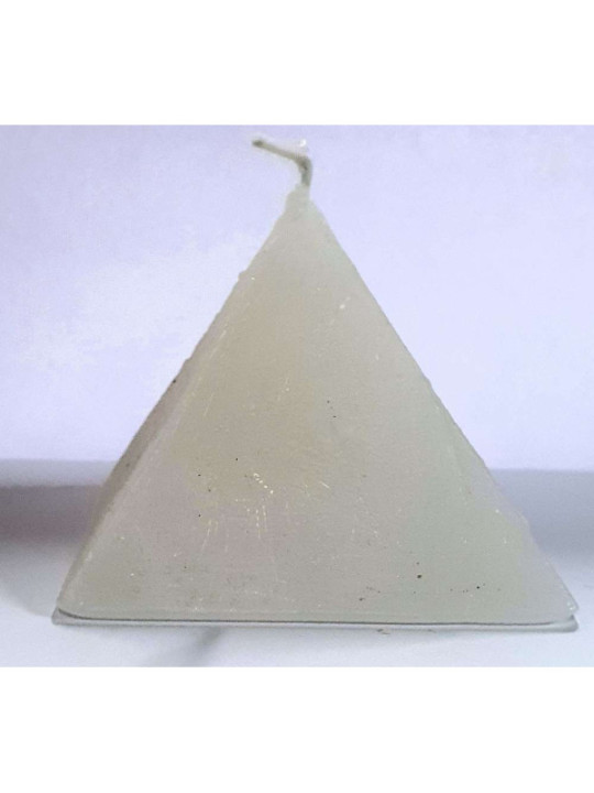 Vela Pirámide Blanca, 10cm base x 7,5cm altura, Abrecaminos