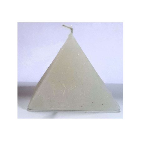 Vela Pirámide Blanca, 10cm base x 7,5cm altura, Abrecaminos