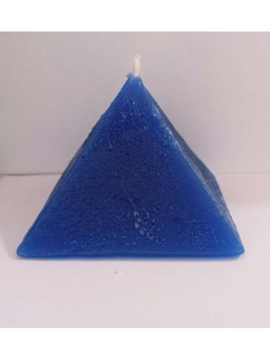 Vela Pirámide Azul, 10cm base x 7,5cm altura, Estudios, Poder Mental