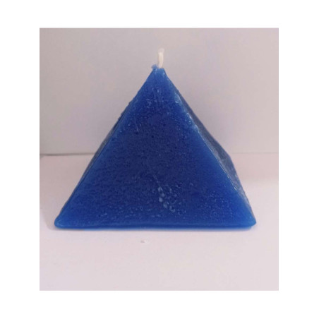 Vela Pirámide Azul, 10cm base x 7,5cm altura, Estudios, Poder Mental