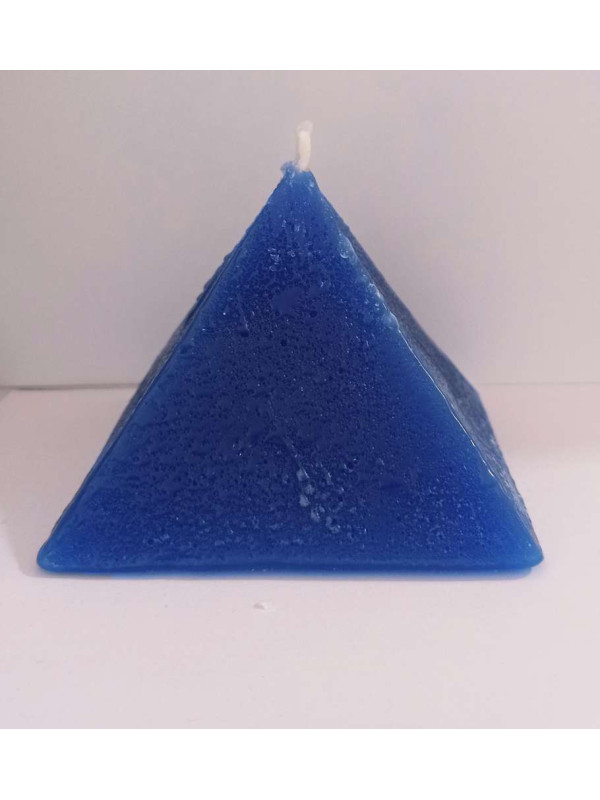 Vela Pirámide Azul, 10cm base x 7,5cm altura, Estudios, Poder Mental