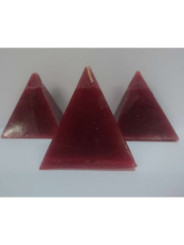Vela Pirámide Pequeña Roja, 6cm base x 7cm altura, Abrecaminos Amor