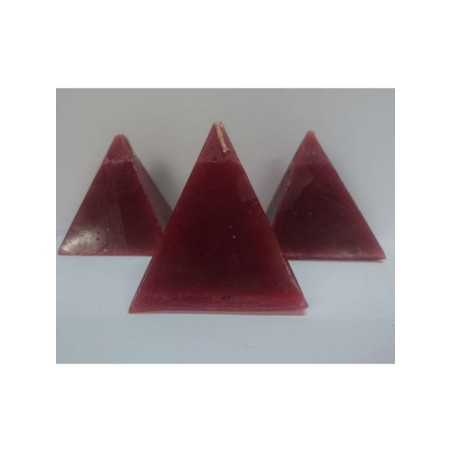Vela Pirámide Pequeña Roja, 6cm base x 7cm altura, Abrecaminos Amor