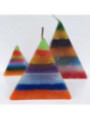 Vela Pirámide Pequeña 7 Colores, 7cm base x  9cm altura