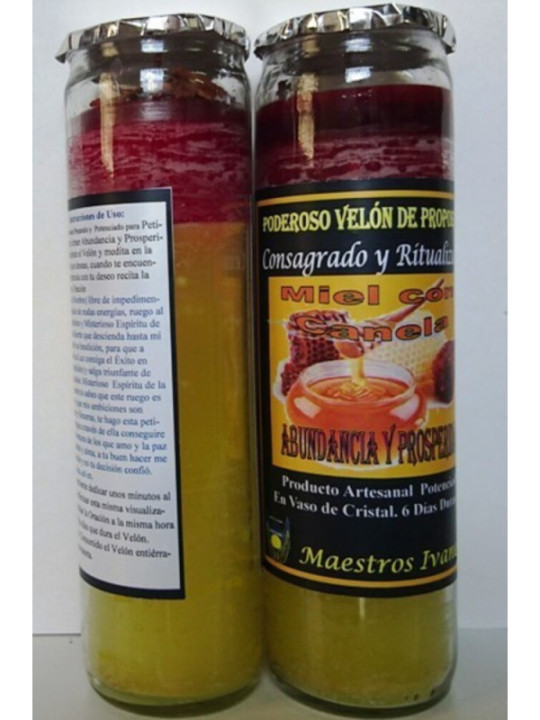 Velón Especial de Petición Miel y Canela. Abundancia y Prosperidad.