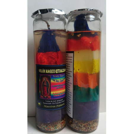 Velón Mágico de Gel, Santisima Muerte, Chakras