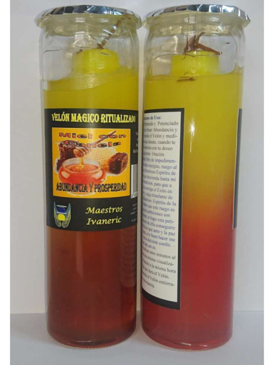 Velón Mágico de Gel, Miel y Canela, Abundancia y Prosperidad