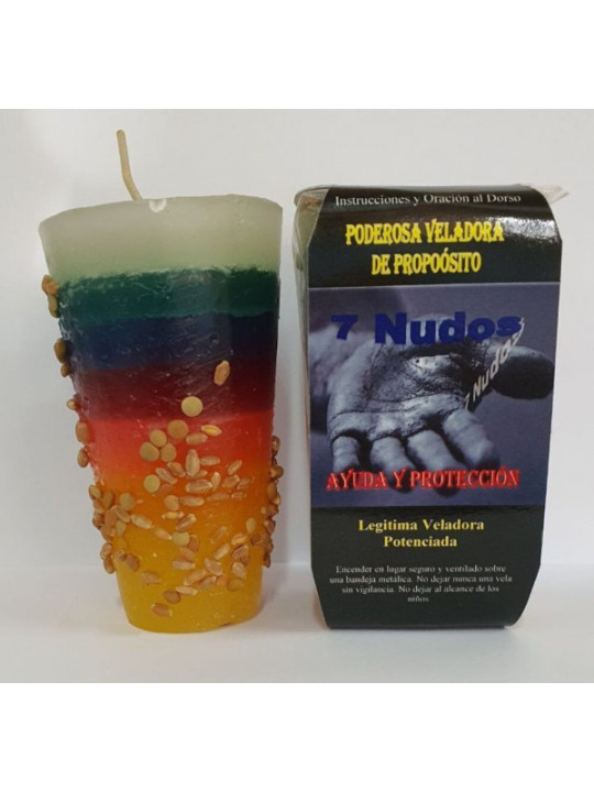 Veladora Especial de Petición 7 Nudos, Ayuda y Protección