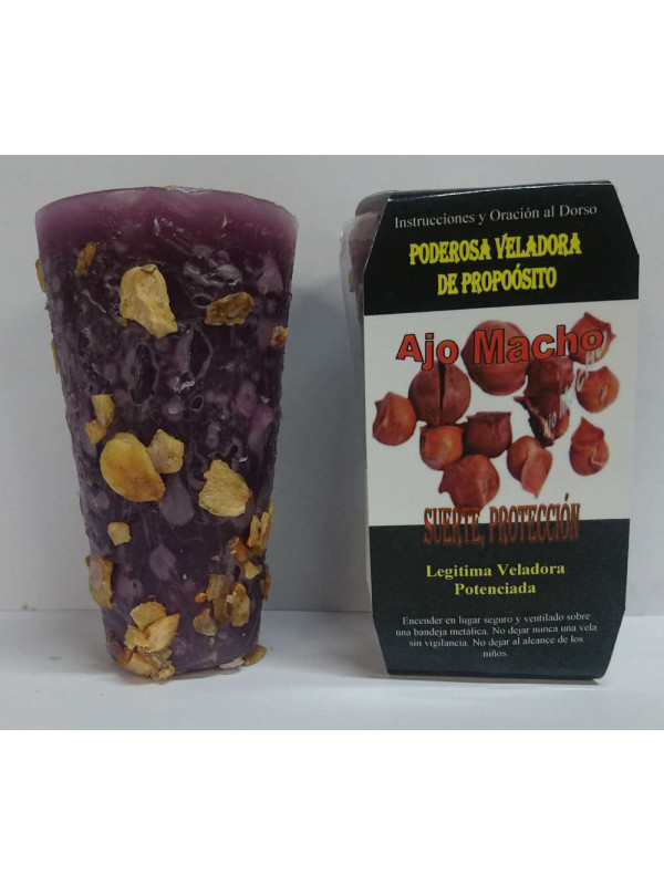 Veladora Especial Petición Ajo Macho, Suerte y Protección